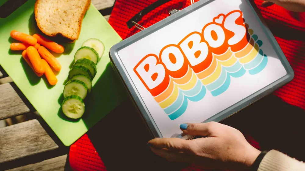 Bobos Oat Bars Custom Retro Lunchbox Thermos Set 4 Color Laminated Vinyl Taping by Anthem Branding 7