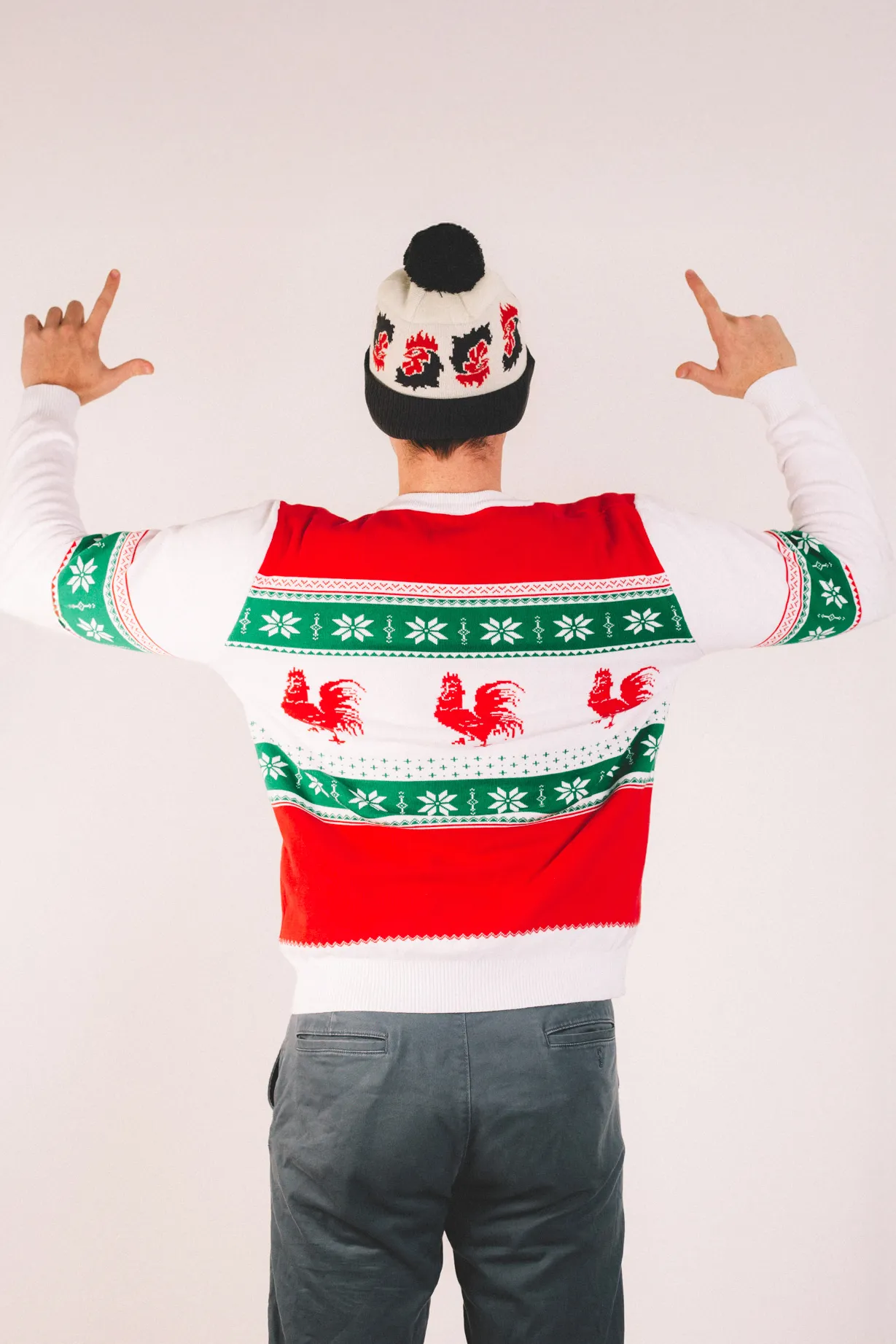 Chicken cock whiskey holiday sweater by anthem branding 1