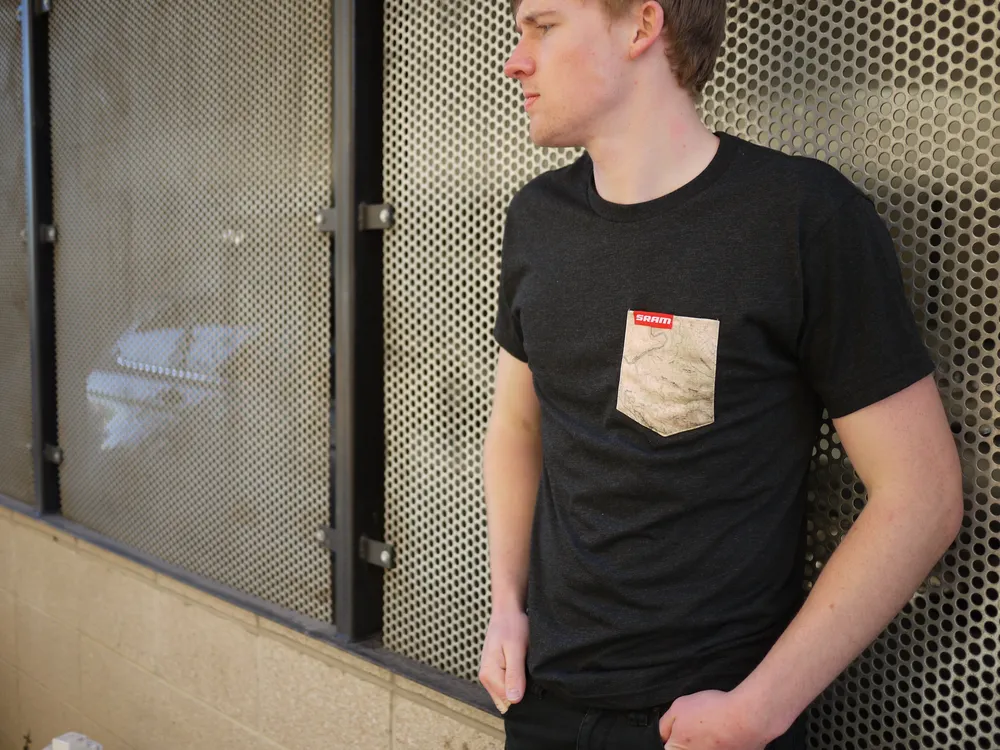 Sram custom pocket tee by anthem branding