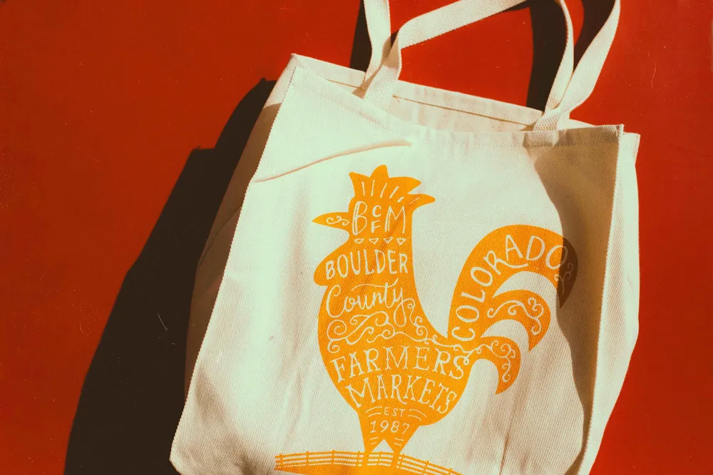 Boulder County Farmers Market custom tote anthem branding